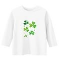 thumbnail image 3 of vdgthytj Kids St Patrick's Day 3/4 Sleeve T-Shirt Boys Girls Shamrock Crewneck Holiday Graphic Blouse Top, 3 of 4