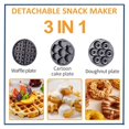 thumbnail image 3 of Stainless Steel 4-in-1 Breakfast Maker - Sandwich, Waffle, Donut & Cookie Maker ,Easy to Operate, 3 of 5