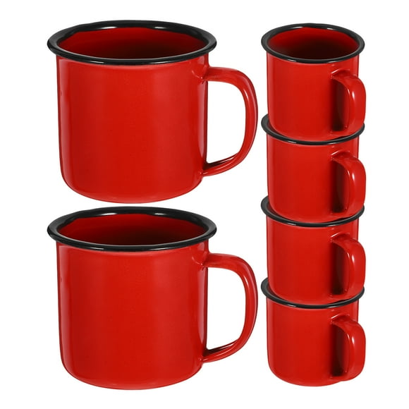 BRIGHTFUFU 6 tazas de esmalte para beber té, estilo vintage, para agua