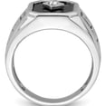 thumbnail image 2 of 14K White Gold Onyx And Diamond Greek Key Design Mens Ringsize 10 (Width 3.6 To 14.6) - Jbsp, 2 of 5