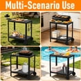 thumbnail image 4 of Outdoor Grill Cart for Blackstone Griddle, 2-Shelves Grill Tables for Outside, Kitchen Food Prep Table with Wheels, Pizza Oven Stand, Black, 4 of 10
