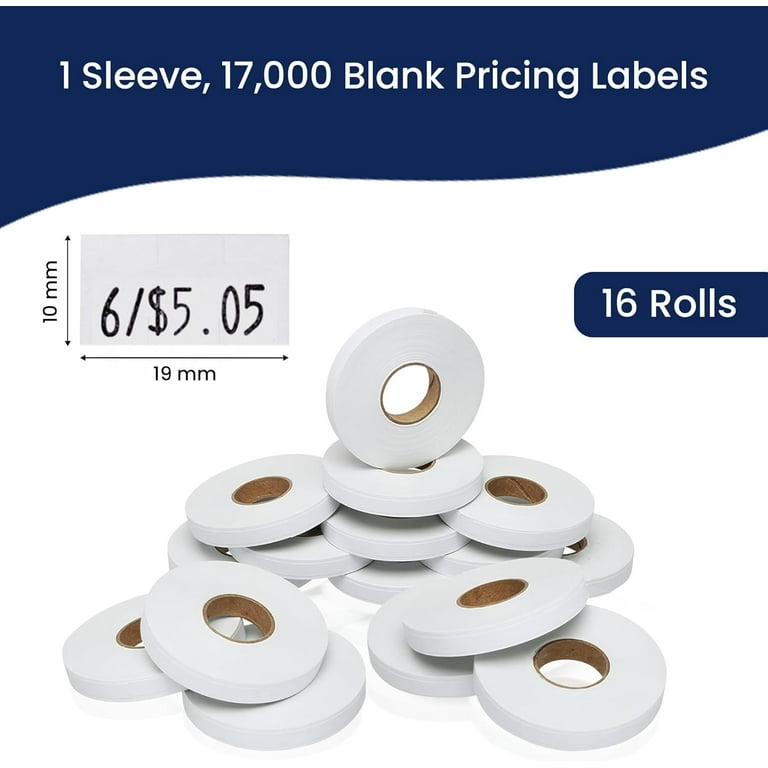 Etichette per etichettatrice Monarch 1136, bianche, 14.000 etichette, confezione con 8 rotoli, rullo d'inchiostro incluso, prodotte da Labels for Us Prime