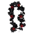 thumbnail image 4 of Halloween Rose Garland, 5.7FT Flexible Artificial Vine with Red Roses for Mantel, Door and Fireplace, Gothic Halloween Home Decor, Red Rose, 4 of 7