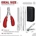 thumbnail image 6 of BreaDeep 6PCS Podiatrist Toenail Clippers, Professional Thick Toenail Clippers for Thick & Ingrown Nails, Wide Jaw Opening Nail Clippers Set Toenail Clippers for Ingrown Manicure, Pedicure (Red), 6 of 7