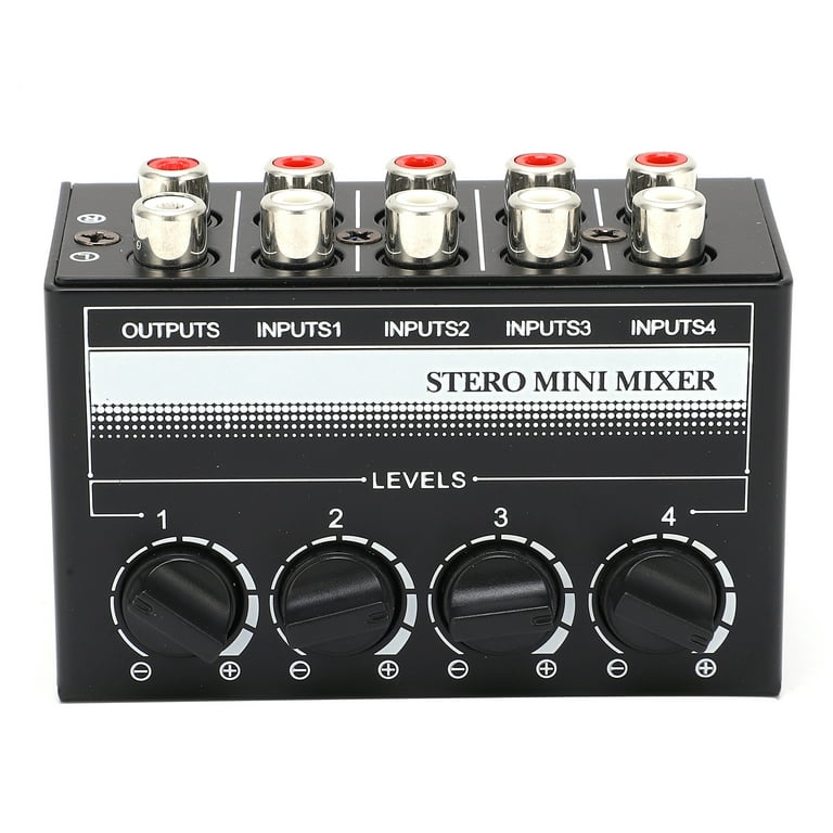 LaMaz Stereo Mini Mixer Passive Audio Signal Controller 4 Channel Hub for  Outdoor Performance