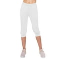 thumbnail image 2 of ALWAYS Capri Jogger Pants, Women's Casual Slim Bottoms White XL, 2 of 5