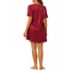 thumbnail image 3 of INSPIRAR CHIC Camisones de Satén para Mujeres con Cuello en V, Manga Corta, Camisón a Rayas, Ropa de Dormir de Seda, Vestido de Pijama XS Rojo Vino, 3 of 6