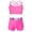 Rose, variant on iEFiEL Girls 2Pcs Swimwear Sleeveless Strappy Back Crop Top with Shorts Beach Wear Bathing Suit Black 10