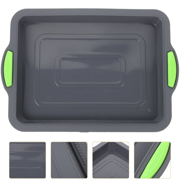 Silicone Baking Sheet Tray Pan Nonstick Bakeware Cookie Sheet Pan Rectangular Cake Pan Broiler Pan With Silicone Handle For Oven