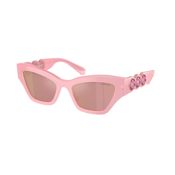 Swarovski SK 6021 Plastic Womens Irregular Sunglasses Milky Pink 53mm Adult
