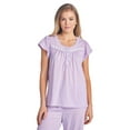 thumbnail image 5 of Casual Nights Women's Short Sleeve Embroidered Floral Capri Pajama Set, 5 of 5