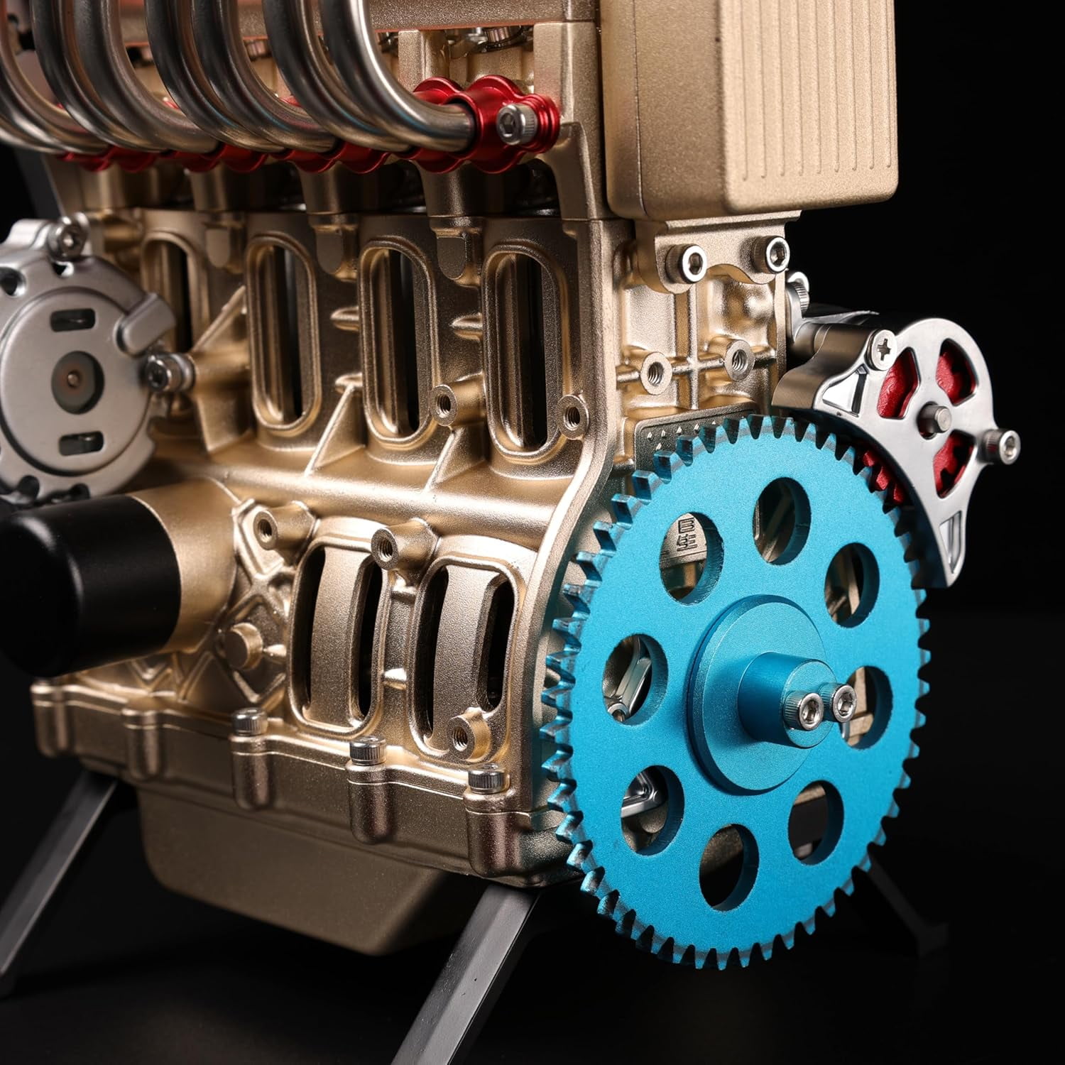 TECHING v4 Engine Model kit Full Metal Model Engine Assembly Kit Kids Run Adults 350+Pcs Assembly time 4 Hours DIY Toy Gift