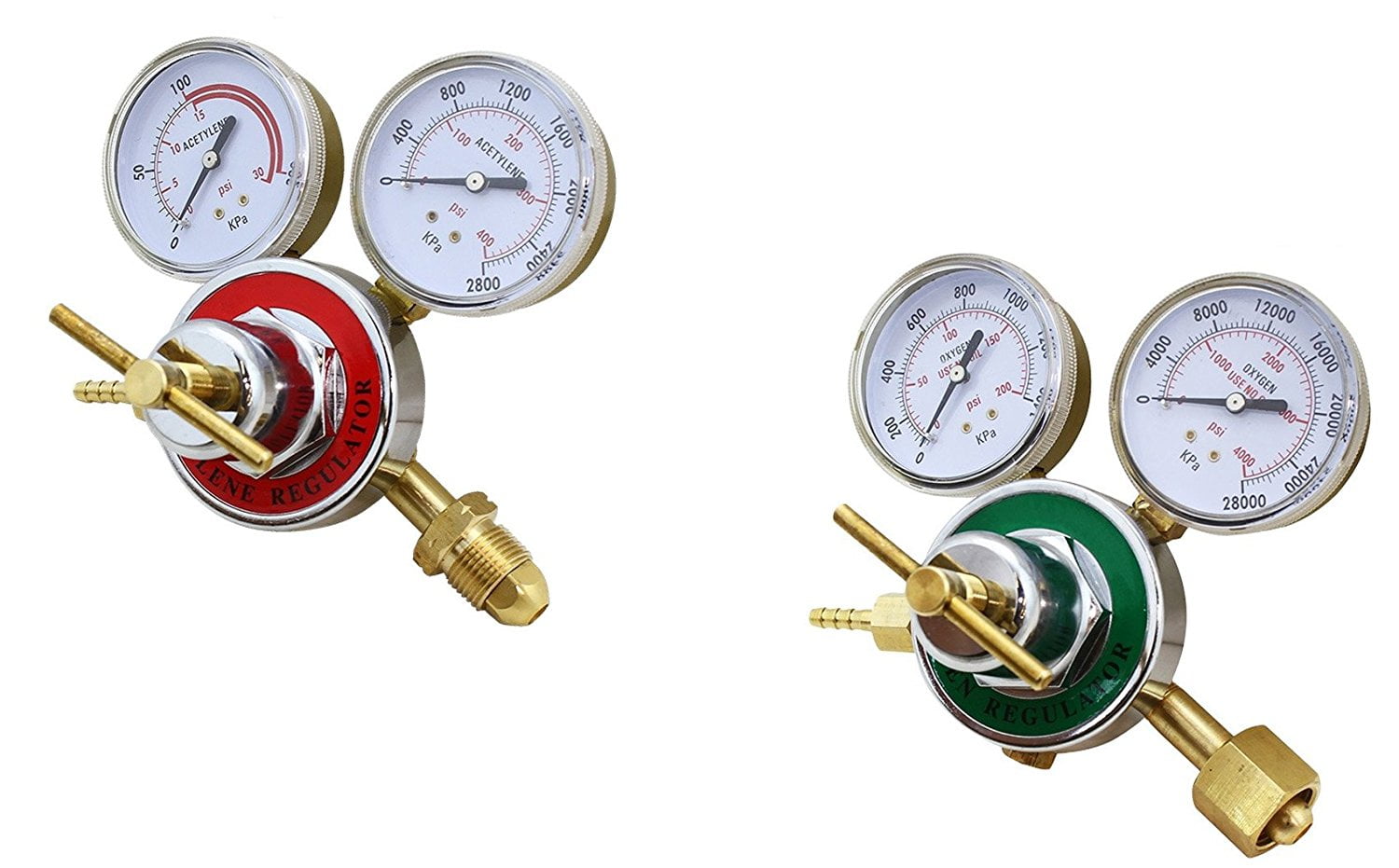 2 Piece Set Oxygen & Acetylene Regulator Harris Type Large