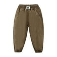 thumbnail image 4 of WUXIAN Boys Pants Corduroy Cargo Solid Color Elastic Waist Casual Long Loose Ankle-Tied Child Stylish Trousers, 4 of 8