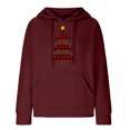 thumbnail image 4 of Leapfrogs Haut d'Automne 2024 pour Femmes, Chandail en Molleton Ample à Manches Longues et Col Rond Imprimé pour Femmes, Blouse à Enfiler/rouge, (TTTG), 4 of 4