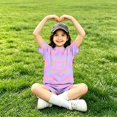 thumbnail image 5 of Girls Summer Outfits Casual Lounge Set Cap Sleeve T Shirt and Elastic Waist Shorts 2 Piece Clothing Sets, 5 of 5