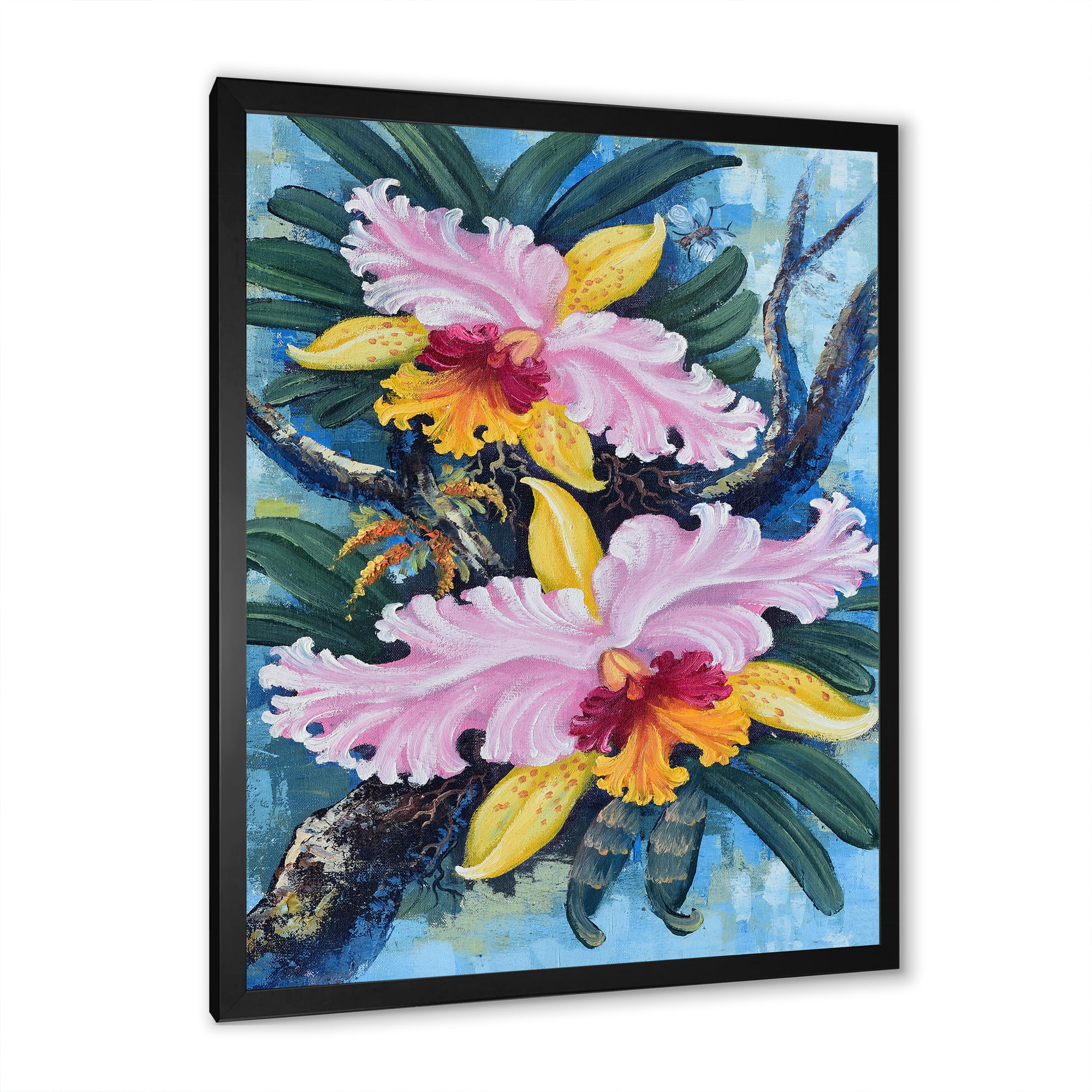 Designart 'Ancient Forest Orchids I' Traditional Framed Art Print