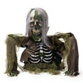 thumbnail image 3 of Halloween Half-Body White-Haired Zombies Skeleton Figurine, 12*25", Motion-Activated Moving Head And Body Glowing Eyes, Graveyard Haunted House Lawn Yard Garden Decoration, 3 of 4