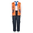 thumbnail image 2 of Vest Jacket Suits Halloween Costumes, Vest Top with Belt and Tie for Cosplay Party, Halloween Costumes for Anime Birthday Party, 2 of 9
