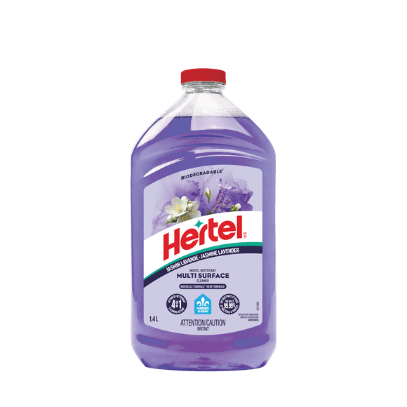 Hertel Nettoyant Désinfectant Multi-surface diluable, Jasmin lavende, 1.4L