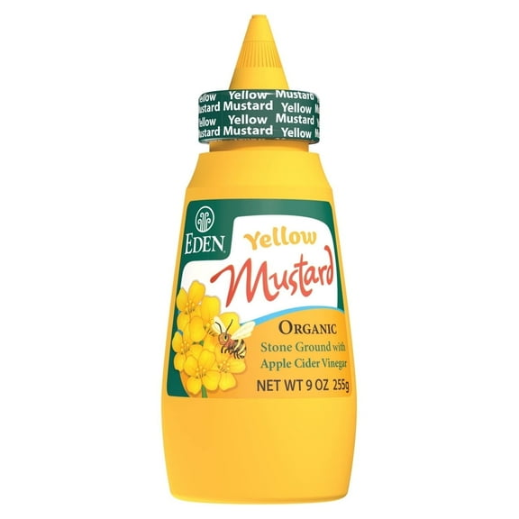 Eden Foods Organic Yellow Mustard Squeeze Bottle -- 9 oz Pack of 3