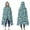 Teal Paisley Pattern, variant on Wearable Blanket,Turquoise Geometric Quatrefoil Pattern Hooded Wearable Flannel Blanket for Adults & Teens,Winter Poncho Shawl Wrap Cape Cozy Anti-Pill,60"x80"