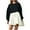 Black, variant on LEAVINGSUO Dresses for Women 2023 Fashion Women's Casual Over Sized Sweatshirt Long Sleeve Dress Round-Neck Ladies Patchwork Mini Dresses Blue M