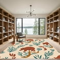 thumbnail image 2 of ODIKA 8'x10' Machine Washable Non-Slip Area Rug, Rustic Cabin Wildlife Cascade Design High Traffic Rug, Beige, 910896, 2 of 7