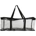 thumbnail image 1 of Bolsa de transporte portátil transparente de gran capacidad, organizador de almacenamiento para colección de libros de CD, 1 of 5