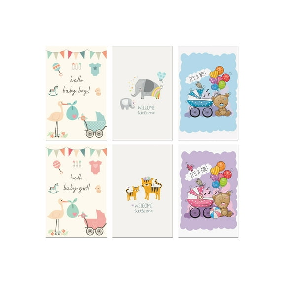 Better Office Products - Greeting card - 10.2 x 15.2 cm - new baby - pack of 25