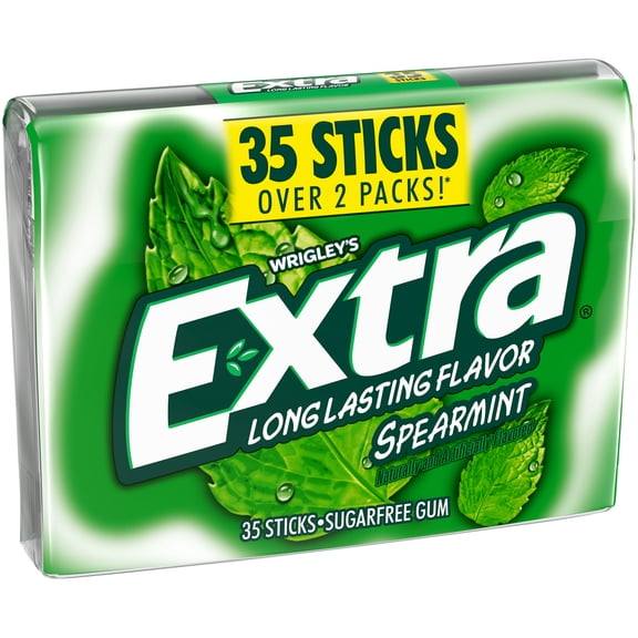 Extra Spearmint Sugar Free Chewing Gum School Snacks - 35 Stick Mega Pack