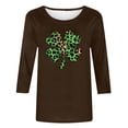 thumbnail image 5 of St. Patrick's Day Graphic T-Shirt for Women Leopard Shamrock Clover Print Crewneck Long Sleeve Loose Fit Soft Casual Holiday Party Clothes, 5 of 7
