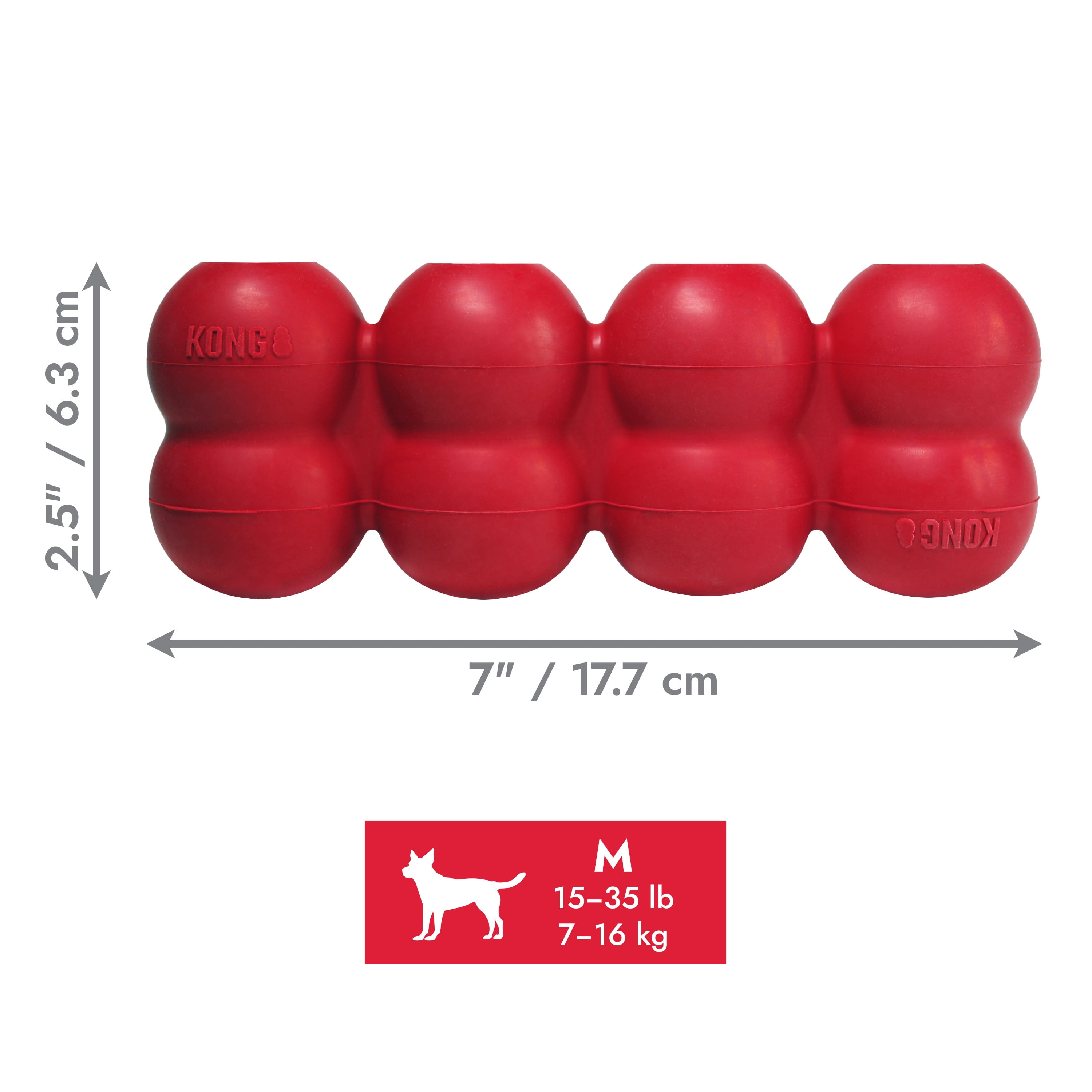 KONG® Rubber Goodie Ribbon Toy for Average Chewers, Medium for Dogs Between 15-35 lbs