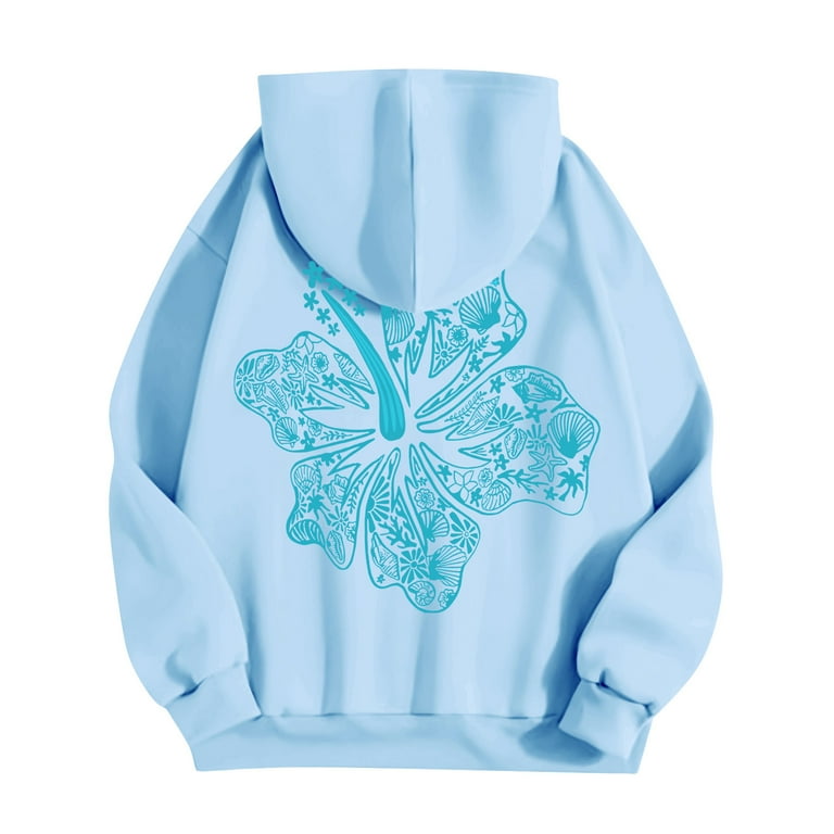 パーカー・フーディ Luxury Street Wear JHYQ Sweat Parka Sky Blue unisexual GIPQJK Hoodie for Teen Girls Drawstring Zip Up Trendy Pink