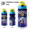 thumbnail image 2 of Movie Sing 2 Kids Water Bottle with Silicone Straw And Spill-Proof Lid, 12 Oz Stainless Steel Double-Wall Vacuum Insulated Water Bottles for Boys Girls, 2 of 8