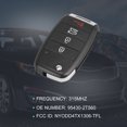 thumbnail image 3 of Mando a distancia de entrada sin llave de repuesto para coche NYODD4TX1306-TFL 315MHz para Kia Optima 2014-2015 95430-2T560 4 botones Unique Bargains Llave Inteligente, 3 of 6