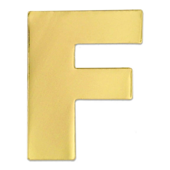 PinMart's Gold Plated Alphabet Letter F Lapel Pin