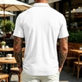 thumbnail image 4 of GrmtClth Cotton Polo Shirts for Men Casual Striped Shoulder Golf Polos Classic Collared Button Down Tee Solid Color Soft Short Sleeves Clothing White 4XL, 4 of 7