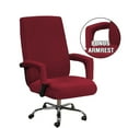 thumbnail image 2 of Shukii Waterproof Office Chair Cover Stretch Computer Office High Back Chair Cover with Arm Covers Washable Slipcovers Cover（wine,Medium), 2 of 7
