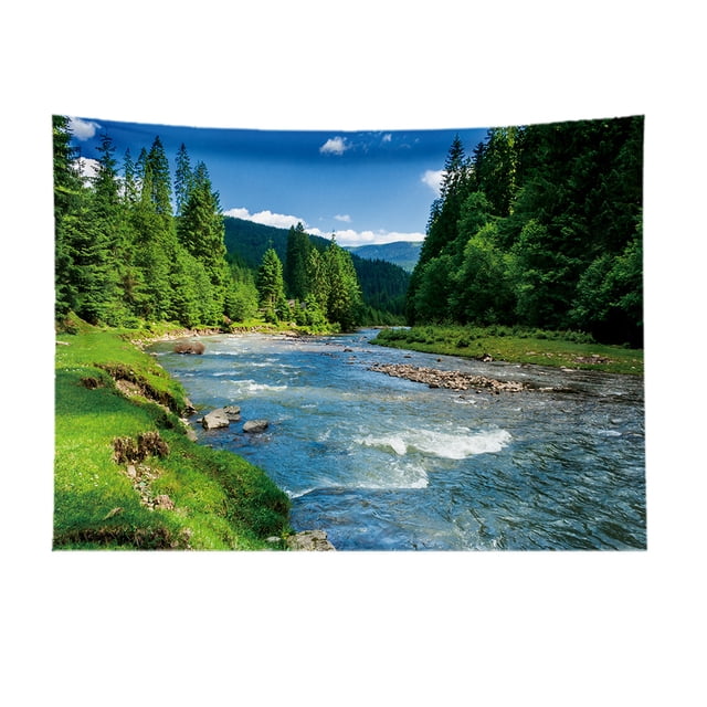 Tapiz de pared con microtela River Forest, 200 x 150 cm
