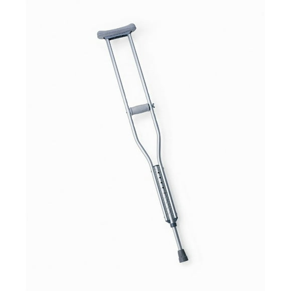 Muletas pediátricas Medline Economy, ligeras de aluminio, ajustables para niños y jóvenes, para usuarios de 1,22 a 1,38 m de altura (1 par)