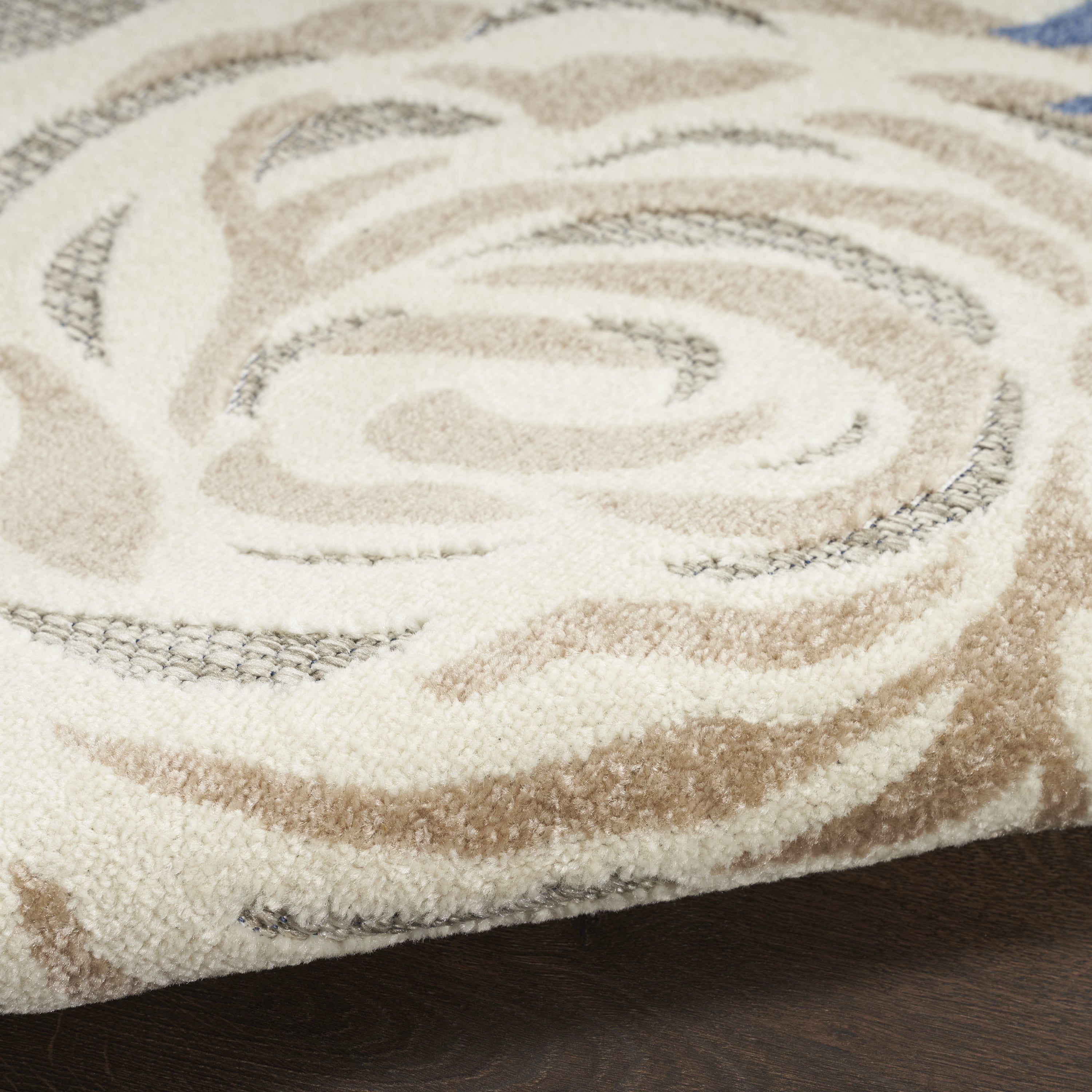 Nourison Aloha Indoor/Outdoor Blue/Grey 9' x 12' Area Rug, (9x12)