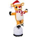 Home Accents Ice Skating Rudolph The Red Nosed Reindeer Plush Animated Singing Dancing Light up 16.5
