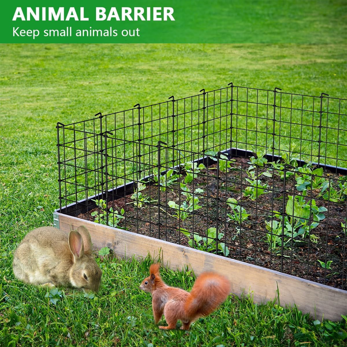 Gardens & Homes Decorative garden fences and borders 19 pieces of no-dig metal fence for dogs Garden edge fence Suitable for animal fences Suitable for flower bed courtyards