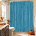 thumbnail image 2 of Lake Blue Shower Curtain, Waterproof Shower Curtains for Bathroom, Modern Simple Solid Color Linen Texture Washable Fabric Bathtub Curtain Set Bath Decor with 12 Hooks 72"x78", 2 of 8