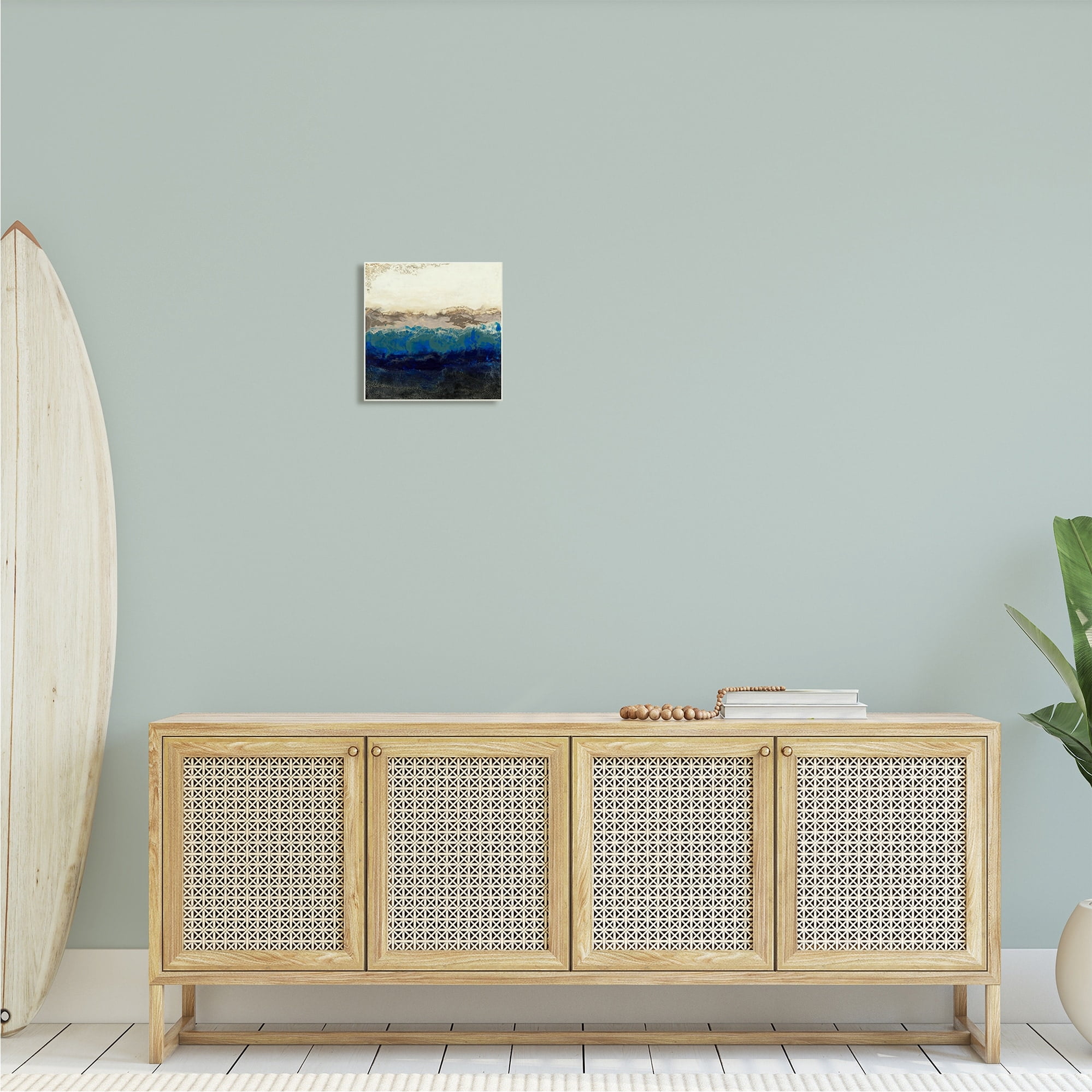Stupell Industries Abstract Ocean Shore Arrangement Neutral Blue Tones, 12 x 12,Design by Laura Van Horne
