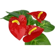 Komodo Anthurium, Artificial Plant, Green and Red, Aquarium Decor