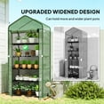 thumbnail image 3 of Outsunny 5 Tier Mini Greenhouse with Reinforced PE Cover, Small Portable Greenhouse with Roll-Up Zippered Door, Green, 3 of 9