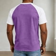 thumbnail image 4 of GrmtClth Men's Waffle Knit Henley Shirt Casual Short Sleeve Raglan T-Shirt with Chest Pocket Lightweight Button Placket Tops Summer Everyday Wear Baseball Style Tees Purple 3XL, 4 of 4