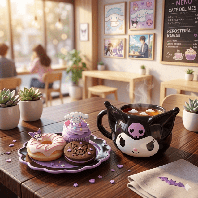 Taza Cerámica 3D Kuromi Sanrio 473 ml Negro